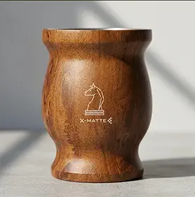 Cuia Térmica Amadeirada 240 ml Mate Chimarrão Tererê De Aço Inox 18/08 Parede Dupla Isolamento a Vácuo Livre de BPA X-Matte