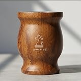 Cuia térmica amadeirada mate chimarrão tererê de aço inox x-matte