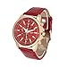 Womens Quartz Watch,COOKI Unique Analog Fashion Clearance Lady Watches Female Watches on Sale Casual Wrist Watches for Women,Round Dial Case Comfortable Faux Leather Watch-H10 (Red)