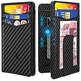 Mens Wallet, Credit Card Holder with Magnetic Closure, Leather Front Pocket Wallets for Men UK, Slim Card Wallet with Coin Pocket, RFID Blocking Bifold Wallets Holds 12+ Cards and Money Clip ID Window - Image 1