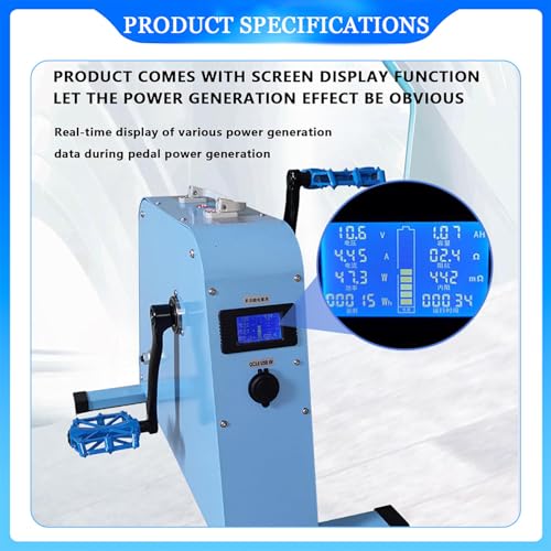 Generador portátil de pedal, generador de emergencia operado con pie, potencia de 350W para uso doméstico y exterior móvil miniatura 2