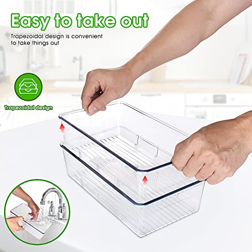 Set Of 6 Snack Organizer For Pantry – Food Organization And Storage Clear Bins W Removable 3 Dividers, Acrylic Fridge/Refrigerator Organizers, For Kitchen, Cabinets, Snacks, Packets, Sauce, Pouches #TOP5