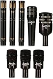 AUDIX DP7 Plus 8-piece Drum Mic Kit for Kick, Snare, Toms, Overheads, and Hi-hat with Case - Black