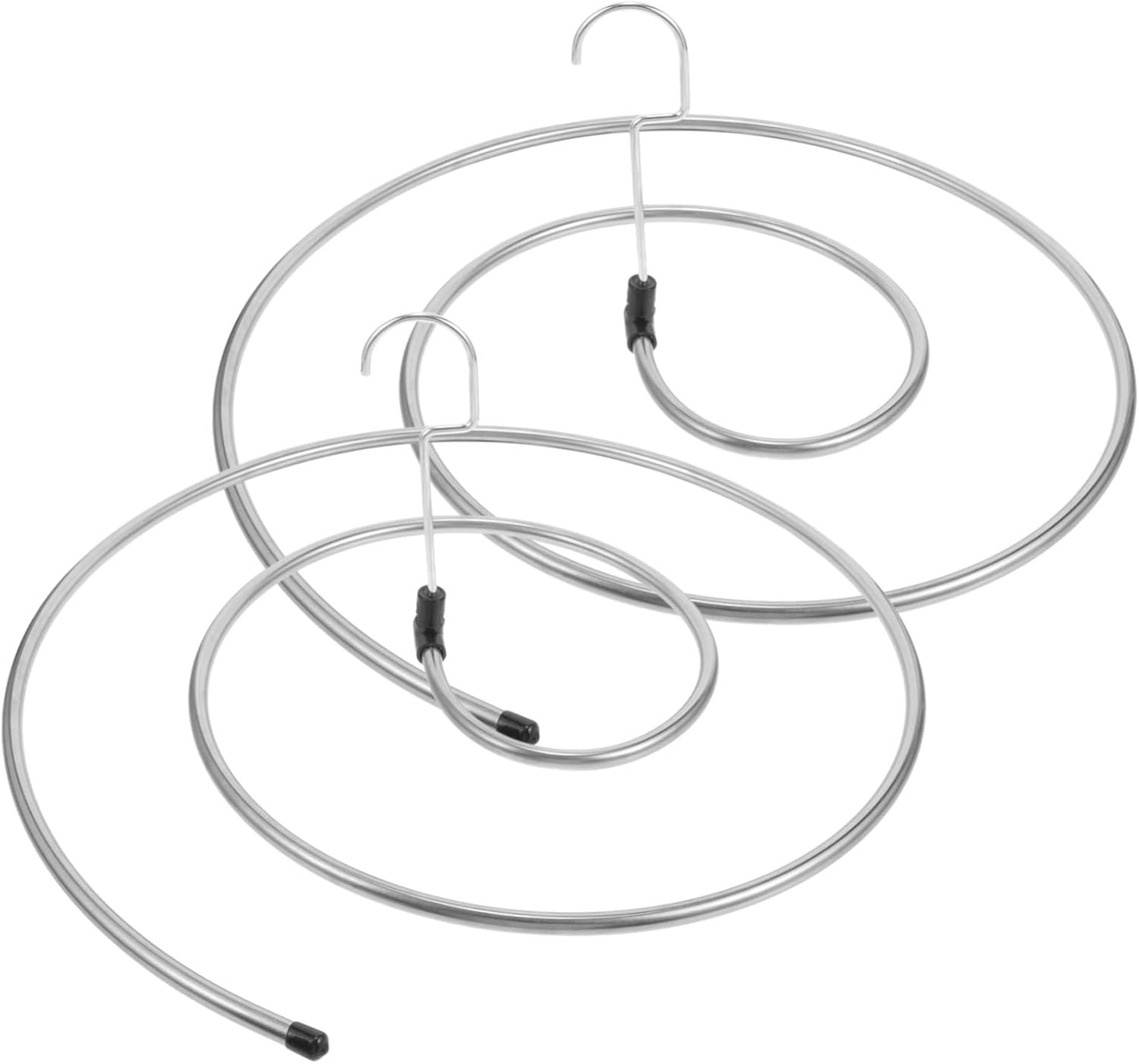 Healifty 2Pcs Stainless Steel Spiral Laundry Drying Rack with Rotatable Hook for Bed Blanket Bath Towels Wind Resistant Hanger