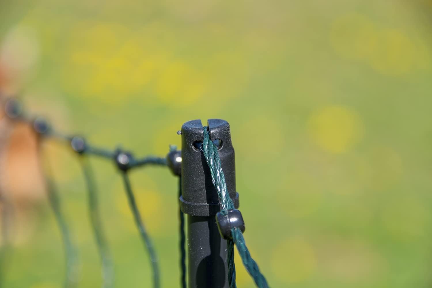 horizont Hundezaun easyLine, 50m lang, 110cm hoch - mobiler Zaun ohne Strom, 14 PVC-Pfähle mit Doppelspitze, Hundezaun Camping, Gartenzaun, grün