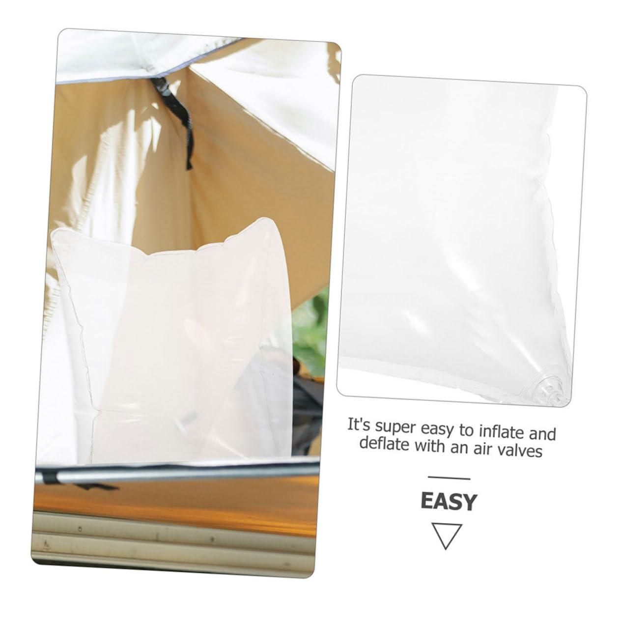 MOLUCKFU Camping Cushion Insert Inflatable Pillow for Outdoor Use Height Travel Cushion for Camping Car Office Home Portable Transparent Design