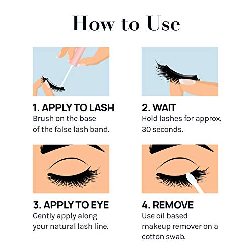 AOA Studio Eyelash Lash Glue Enhancers 4pcs Strip Lash Adhesive Strong Hold Water Proof Formula No Irritation Latex Free Long Lasing Quick Dry Eyelash Adhesive 0.17oz Each (4 Pack) (Clear)