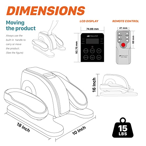 Legstimulator Seated Under Desk Elliptical Electric Machine W Remote Control Portable Trainer Pedal Exerciser Lcd Monitor Compact Trainer For Home & Office Gym #TOP5