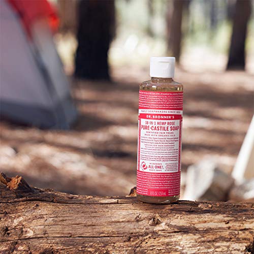 Image of Dr. Bronner's - Pure-Castile Liquid Soap (Rose, 16 ounce) - Made with Organic Oils, 18-in-1 Uses: Face, Body, Hair, Laundry, Pets and Dishes, Concentrated, Vegan, Non-GMO (Pack of 2)