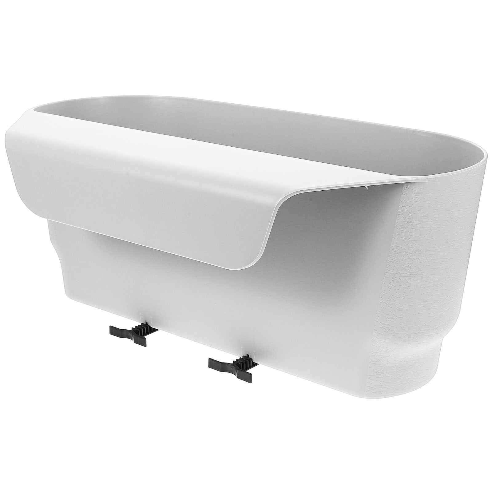 Toyvian Pot de Fleurs Suspendu en Plastique Blanc pour Balcon et Jardin, Résistant la Déformation, Support pour Rambarde, pour Plantes Succulentes