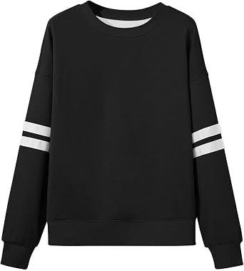 Womens Oversized Crewneck Sweatshirt Striped Pullover Long Sleeve Tunic Tops to Wear with Leggings Fall Y2K Clothes