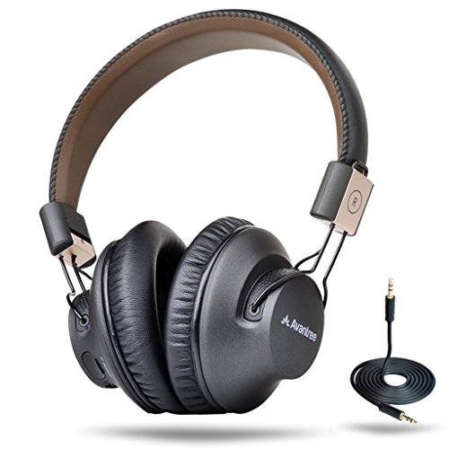 Avantree 40 Stunden APTX Low Latency Wireless Bluetooth Over-Ear Faltbar Fernseher Kopfhörer Headset mit Mikrofon, Fast Audio für TV, PC, Wired Drahtlose Funkkopfhörer, DUAL Mode - Audition Pro