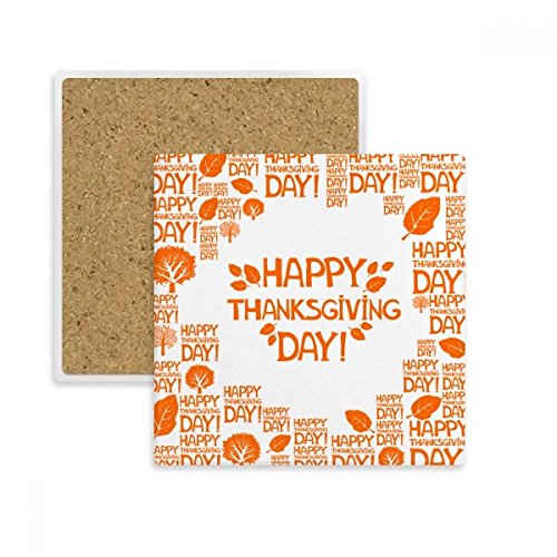 Coaster carré pierre absorbant Thanksgiving porte-tasse boisson multicolor