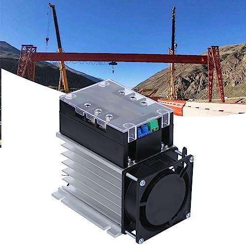 SSR-100WA-R(4KW) Placa de Arranque del Motor, Motor Monofásico de 2 Fases Arrancador Suave Parte Inferior de Latón Accesorio de Control Industrial para Bomba de Agua(Módulo + radiador) - imagen 7