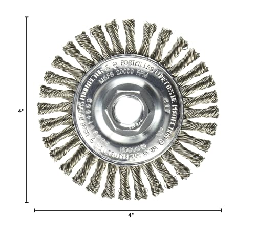 Image of Bosch WB559 4-Inch Carbon Steel Stringer Bead Knotted Wire Wheel, 5 /8-Inch x 11 Thread Arbor