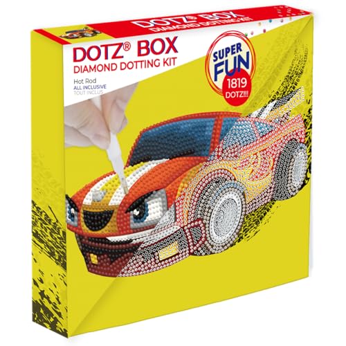 Image of DIAMOND DOTZ Hot Rod Dotz Box Car Diamond Painting Kits for Adults - Diamond Art Kits a Relaxing Creative Craft Kit with Dotz Gems 8.7 inchx8.7 inch