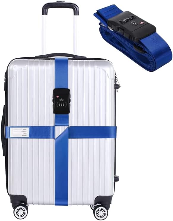 Luggage Straps for Suitcases with Lock Luggage Tag Adjustable Cross