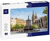 500 Lais Puzzle Vista matinal de la Plaza de la Victoria con el Monumento y la Catedral en la Ciudad de Clermont-Ferrand en Francia 500 Piezas