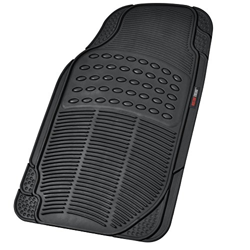 Motortrend Mt-754-Bk Heavy Duty Rubber Floor Mats - Odorless - All Weather Protection - Semi Custom Fit (Matte Black) 4 Pack #TOP4