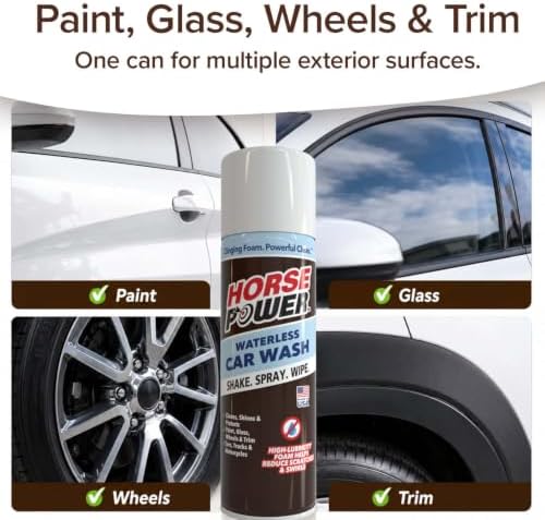 Horsepower Waterless Car Wash Foam Spray, As Seen On TV, No Rinse Car Cleaner, Quick Detailer, Cleans, Shines & Protects - 4