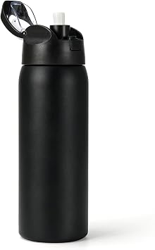 MEBRUDY 32 oz Insulated Water bottle with Straw, Stainless Steel Water bottles With Leak Proof Locking, Keep Cold 24 hours and BPA-Free for Sports, Travel, Gym and School, Black