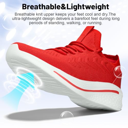 Image of Pujcs Womens Walking Running Shoes Slip-on Breathable Mesh Tennis Sneakers