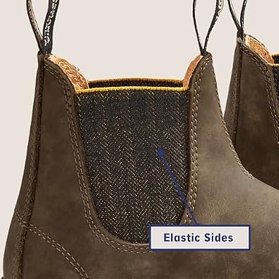 Blundstone Unisex Classic Elastic Side Lined Boots, Color Rustic Brown, Size: AU 13 (US Men's 14) Model #1944