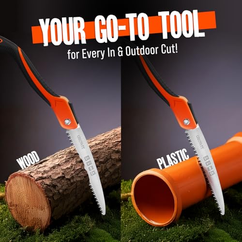 GROWIT Folding saw 11 Inch - Heavy Duty Pruning Saw with Triple-Cut SK5 Blade, 7 TPI Razor Teeth for Tree Trimming, Wood Cutting, Camping, Bushcraft, and Gardening - Image 8