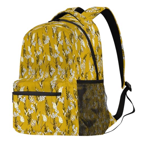 Sac à dos école et randonnée à motif floral grand sac ordinateur portable pour voyage