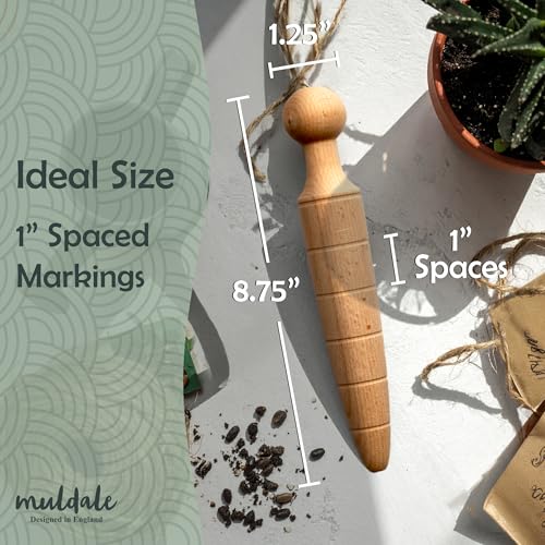 Herramienta de jardín para plantar semillas de madera miniatura 6