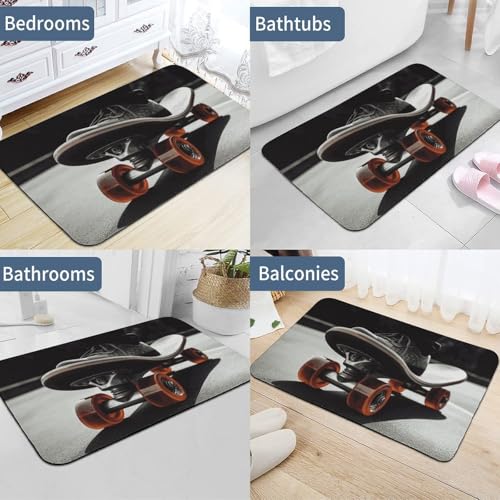 Tapis absorbant l'eau motif roue de skateboard pour intérieur - 5