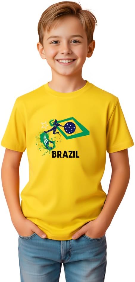 Brazil Football Team World Fans printed T shirts Supporting The Team Football Team Jersey T shirts For Men | Women | Kids to win the cup