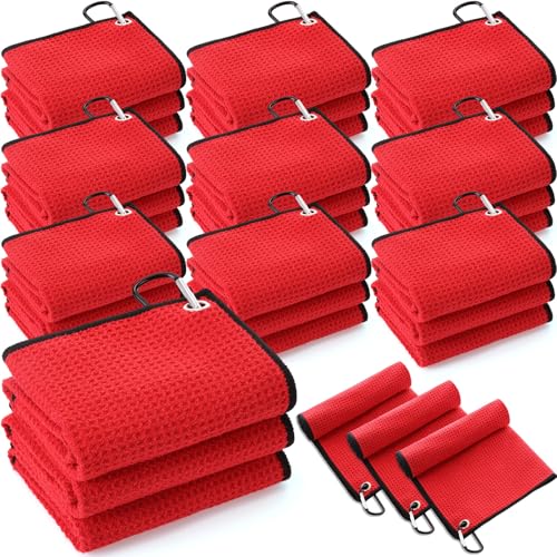 Batiyeer 30 Pcs Golf Towels with Clips, 16x16 in