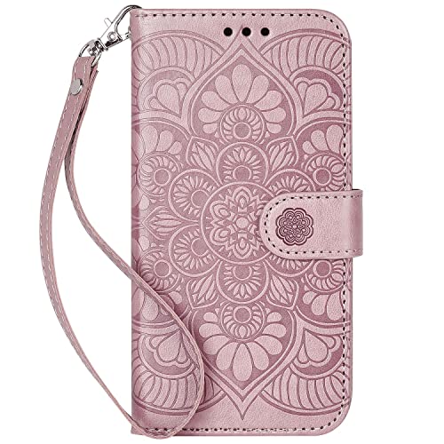 Ateeky Iphone 13 Wallet Case, [Stand Feature] Protective Pu Leather Flip Cover With Credit Card Slot[Side Cash Pocket (Rose Gold) #TOP20