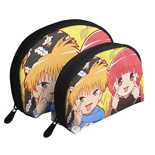 [VOODUE] 小銭入れ 魔法陣グルグル コインケース ミニ財布 ミニ化粧ポーチ カード入れ 大容量 軽量 可愛い 半円型 キーリング付き 多機能 シェル型収納袋 ミニコインポーチ カードケース 親子 コンパクト