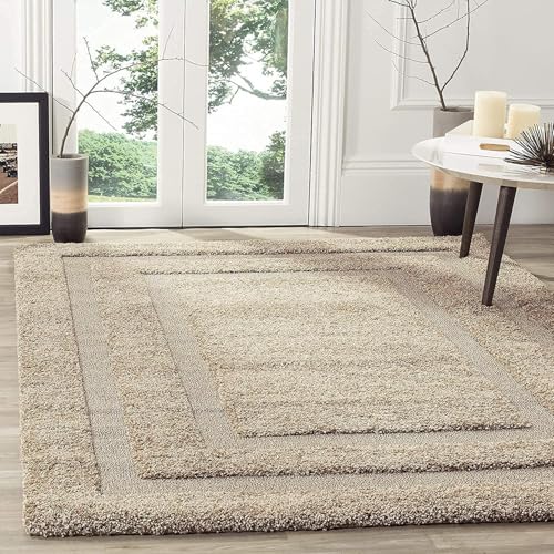 Image of Urban Modern Decor Features 7x10 Feet Modern Soft Shaggy Carpet Thick, Fluffy & 2 inch Pile Shag Rug for Your Kids Room, Bedroom & Livingroom(7x10 feet, Beige Beige)