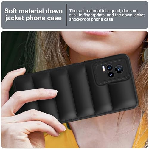Image of Plus Puffer Case Camera Protection Soft Back Cover for Vivo Y73 2021 | Vivo V20 2021 | Vivo Y73 4G - Black