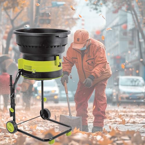Trituradora de Hojas eléctrica, trituradora de abono, trituradora de Hojas de jardín de 54 cm con Ruedas y Bolsa de Almacenamiento, trituradora eléctrica de 8000 RPM, 2500 W