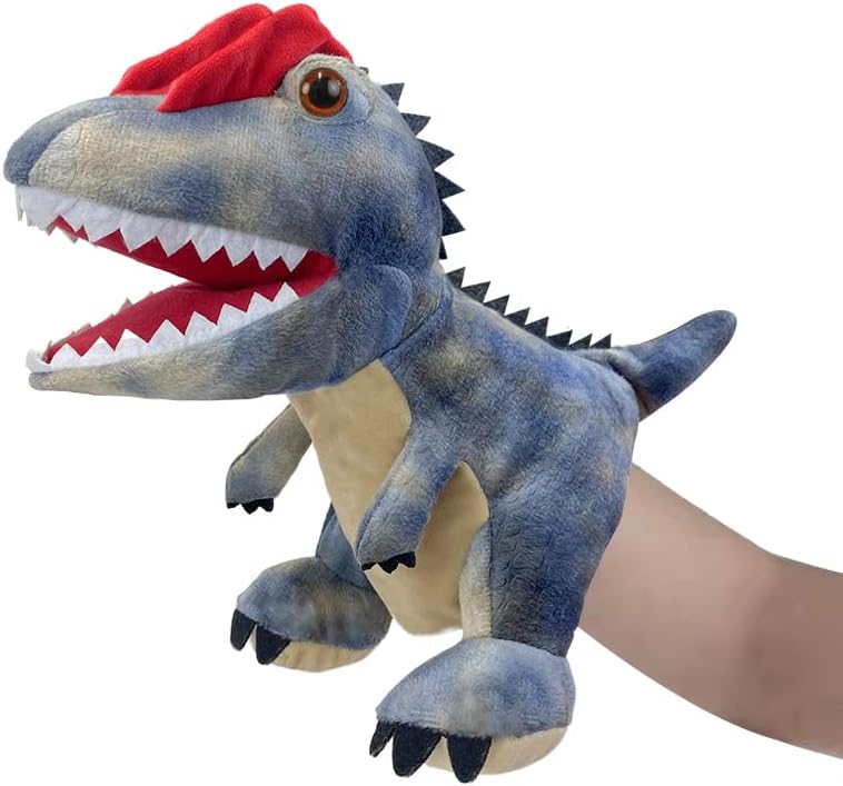 Hand Puppets Dinosaur Puppets for Kids, Dinosaur Toys for Boys Girls, Plush Dinosaur Stuffed Animal Story Toys Gifts for 3-6 Year Old Boy (Dilophosaurus)
