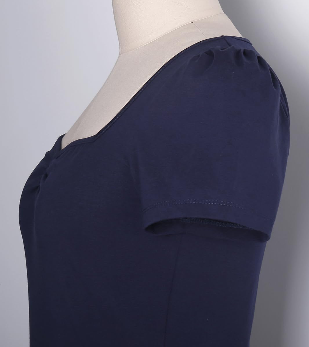 Women's 1950s Rockabilly Tops, Cute Cotton Elastic Vintage Style Knit Shirts, Dressy Casual Soft Blouse for Women - Image 5