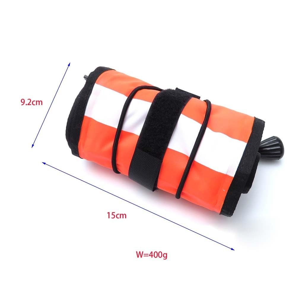 Scuba Diving SMB 180x15cm Nylon Marker Boa con Strisce Riflettenti, Anguilla di Mare Forma Immersione Segnale di Sicurezza per la nautica