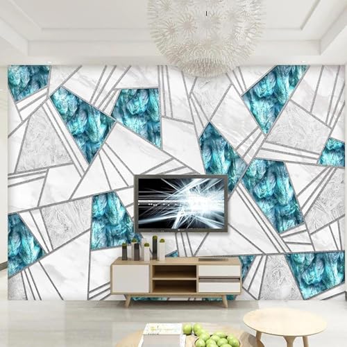 Papier Peint Mural 3D Triangle Géométrique Abstrait Imperméable pour Rénovation Rapid