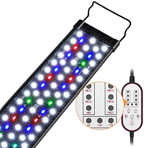 Gamalta Aquarium Light, 18W 24/7 Natural Mode Aquarium Light, Sunrise/Daylight/Moonlight Mode And Custom Mode With Expandable Bracket, Adjustable Timer And 7 Color Brightness For 18~24In Fish Tank #TOP1