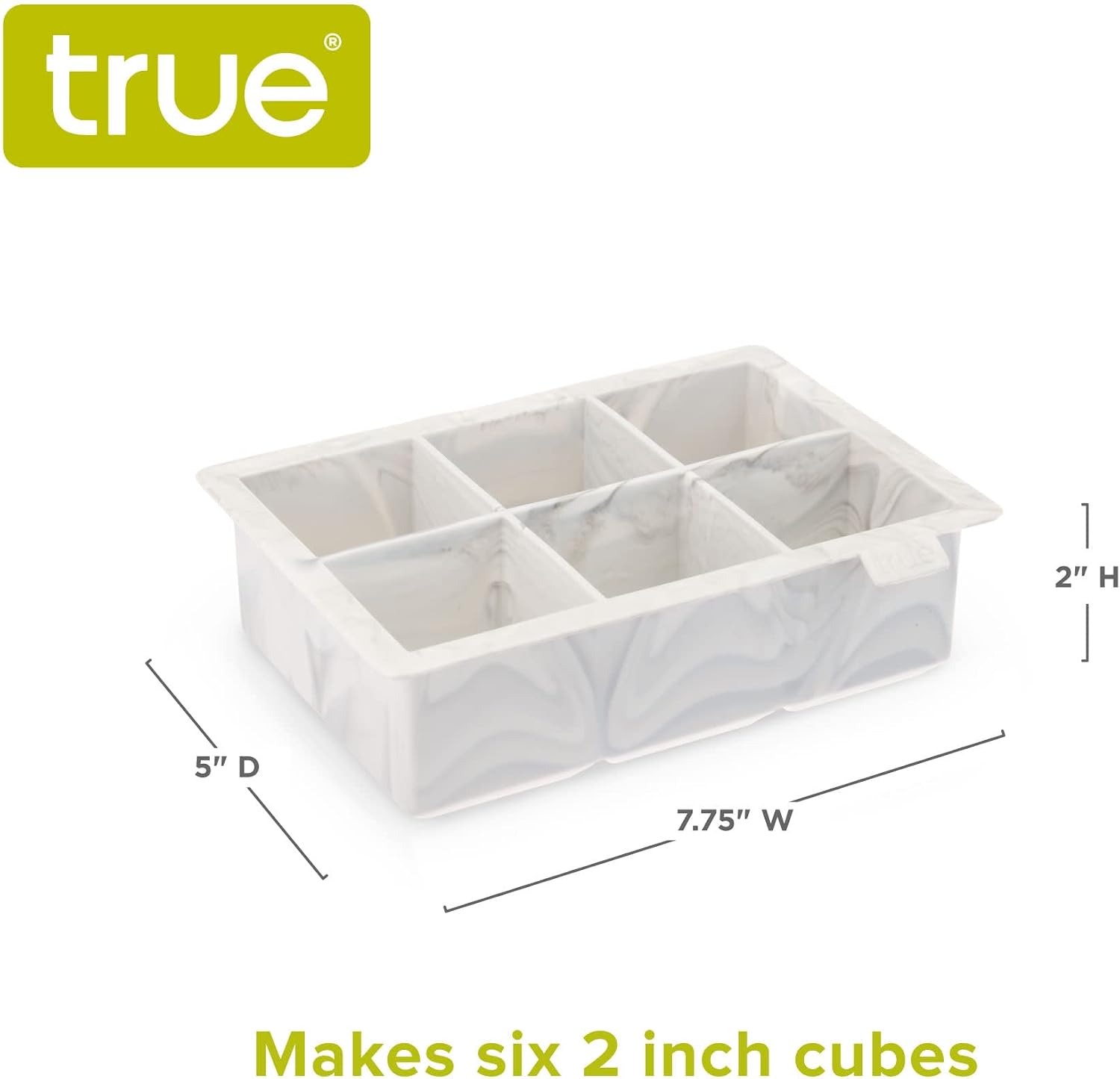 True Marbled Ice Cube Tray, Size, White