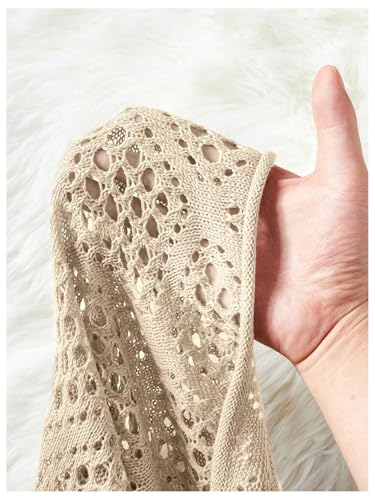 Image of Verdusa Women's Hollow Out Sheer Knit Top Dolman Sleeve Pullover Cover Up