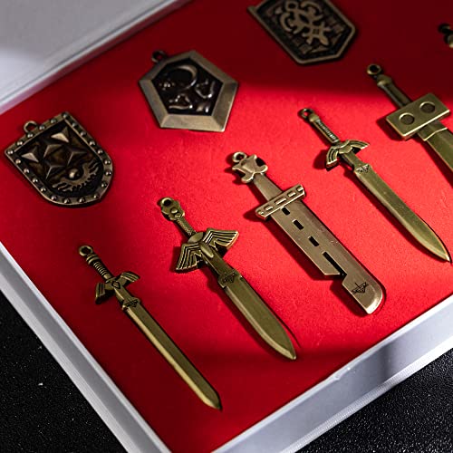 The Legend Of Zelda Metal Shield & Sword Weapons Necklace Set Of 11 #TOP2
