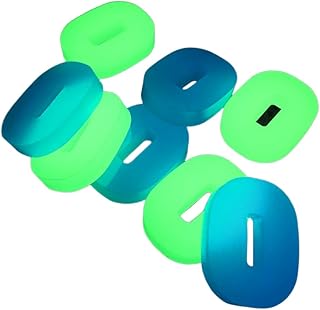 Aibote 8pcs Luminous Resin Spacers Washers Gasket Knife Handle Material for Knife Making Hobby DIY Art Crafts (Blue Luminous)