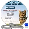 Flea and Tick Collar for Cats 2 Pack, 12 Months of Cat Flea Collar Protection 2 Collars Made with Premium Plant Based Essential Oil Waterproof and Natural Treatment Prevention Free Comb