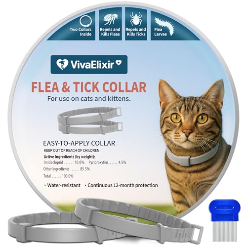 Flea and Tick Collar for Cats 2 Pack, 12 Months