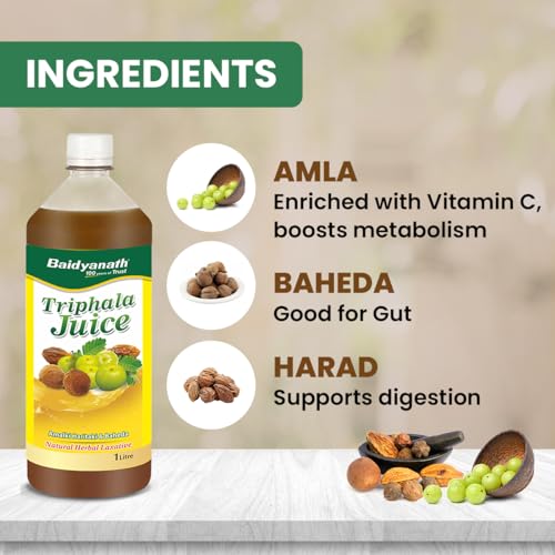 Image of Baidyanath Triphala Juice - 1 L | Helpful in Weight Management, Digestive Problems, Constipation, Maintaining Cholesterol Level (Pack of 1)